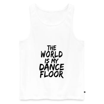 The World is my Dancefloor - Dance Shirt - Männer Premium Bio Tank Top - Weiß - Vorne - Michal (187cm)