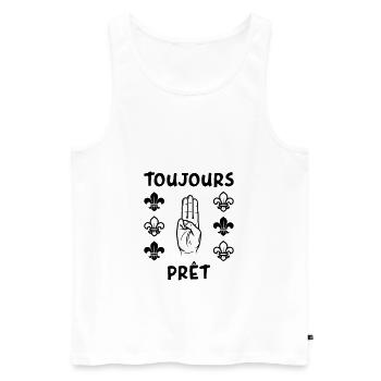 Scout Toujours Prêt ! - Débardeur bio Premium Homme - blanc - Devant - Michal (187cm)