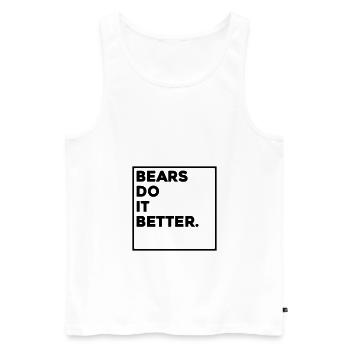 BEARS DO IT BETTER - Männer Premium Bio Tank Top - Weiß - Vorne - Michal (187cm)