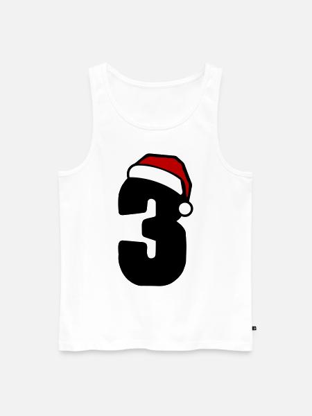 3 Zahl Weihnachten - Männer Premium Bio Tank Top - Weiß