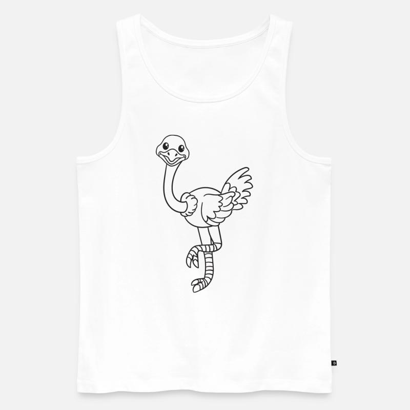 Strauß, Vogel Strauß, Geschenk, Geschenkidee - Männer Premium Bio Tank Top - Weiß