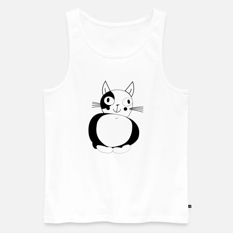 Katze - Katze - Männer Premium Bio Tank Top - Weiß