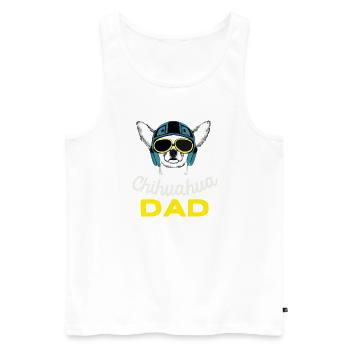 Chihuahua Papa Vintage Chien Papa Cadeau Rétro - Débardeur bio Premium Homme - blanc - Devant - Michal (187cm)