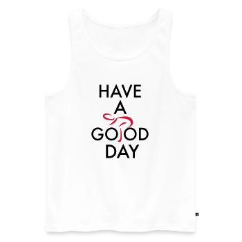 Radsport - Männer Premium Bio Tank Top - Weiß - Vorne - Michal (187cm)