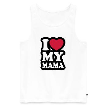 I love my mama - J'aime ma maman - Débardeur bio Premium Homme - blanc - Devant - AI Model Male 178 light (178cm)