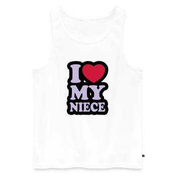 I love my niece - Ich liebe meine Nichte - Männer Premium Bio Tank Top - Weiß - Vorne - Michal (187cm)