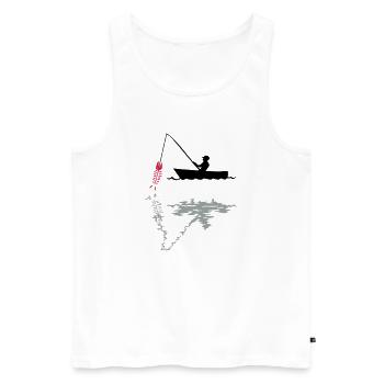 angling - Men's Premium Organic Tank Top - white - Front - AI Model Male 178 light (178cm)