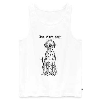 Knuffiger Dalmatiner - Männer Premium Bio Tank Top - Weiß - Vorne - Michal (187cm)