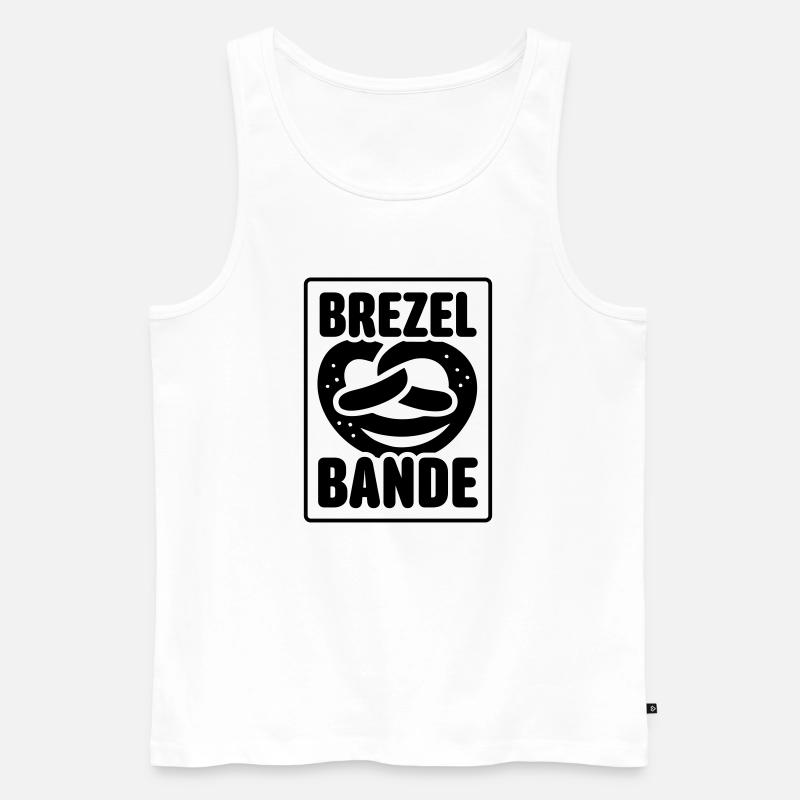 logo brezelbande - Männer Premium Bio Tank Top - Weiß
