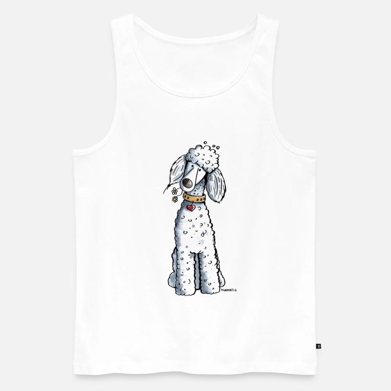 Pudel mit Blumen - Männer Premium Bio Tank Top - Weiß