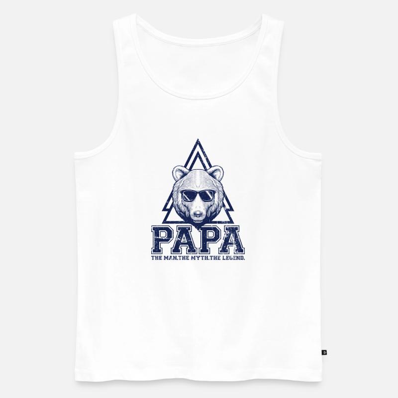 Papa Bear Dreieck-Logo - Männer Premium Bio Tank Top - Weiß