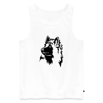 Tervueren head - Men's Premium Organic Tank Top - white - Front - Michal (187cm)
