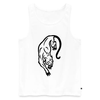 Schwarze Panther-Silhouette - Männer Premium Bio Tank Top - Weiß - Vorne - Michal (187cm)