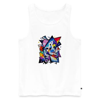 Graffiti - Débardeur bio Premium Homme - blanc - Devant - Michal (187cm)