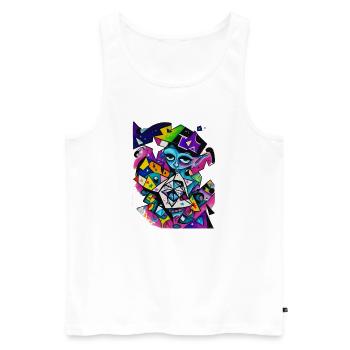 Graffiti - Débardeur bio Premium Homme - blanc - Devant - Michal (187cm)