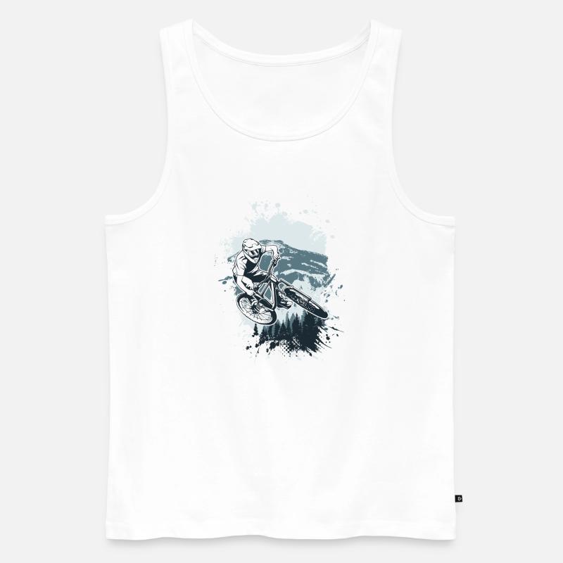 Alpine MTB Splash Ride - Männer Premium Bio Tank Top - Weiß