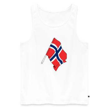 Flag Norway - Men's Premium Organic Tank Top - white - Front - Michal (187cm)