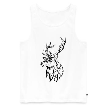Hirschkopf [Schwarz] - Männer Premium Bio Tank Top - Weiß - Vorne - AI Model Male 178 light (178cm)