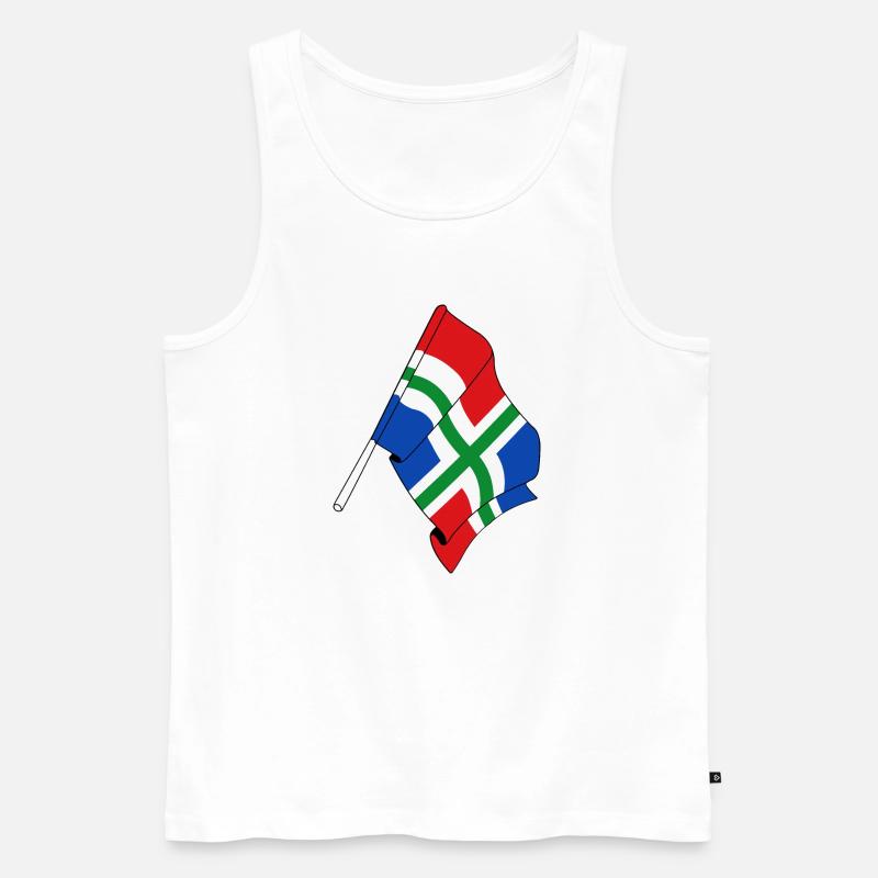 Flagge der Provinz Groningen - Männer Premium Bio Tank Top - Weiß