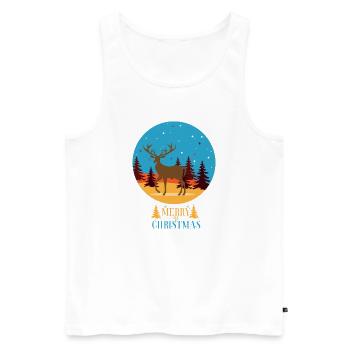 Frohe Weihnachten - Männer Premium Bio Tank Top - Weiß - Vorne - Michal (187cm)
