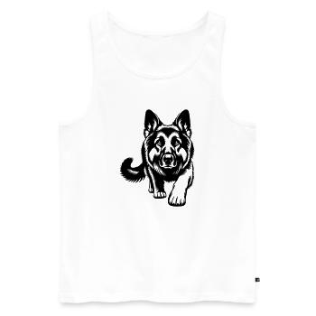 Berger allemand - Débardeur bio Premium Homme - blanc - Devant - Michal (187cm)