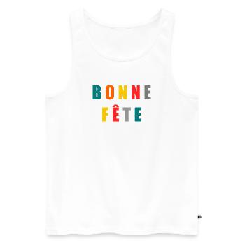 BONNE FÊTE. BONNE FÊTE MAMAN. MAMAN. FÊTE - Débardeur bio Premium Homme - blanc - Devant - Michal (187cm)