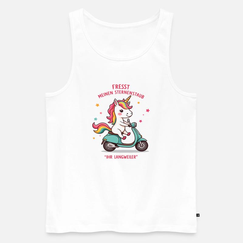 Roller-Einhorn - Männer Premium Bio Tank Top - Weiß