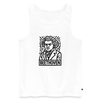 Ludwig van Beethoven - Débardeur bio Premium Homme - blanc - Devant - AI Model Male 178 light (178cm)