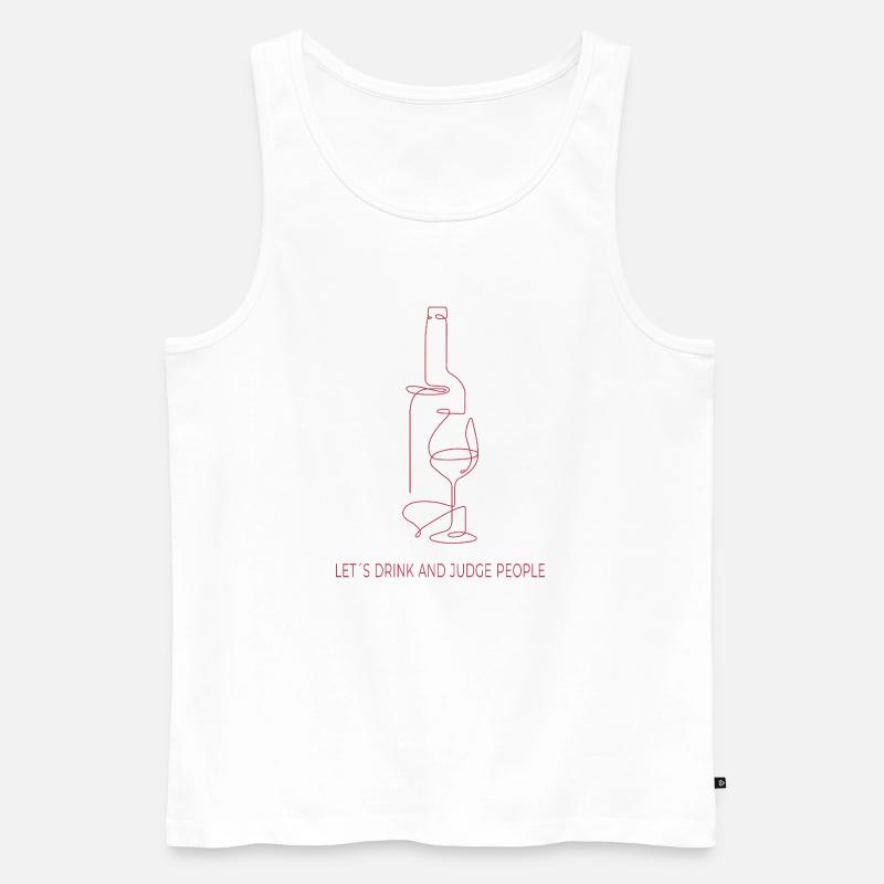 Drinks & Judging – One Line Art - Männer Premium Bio Tank Top - Weiß