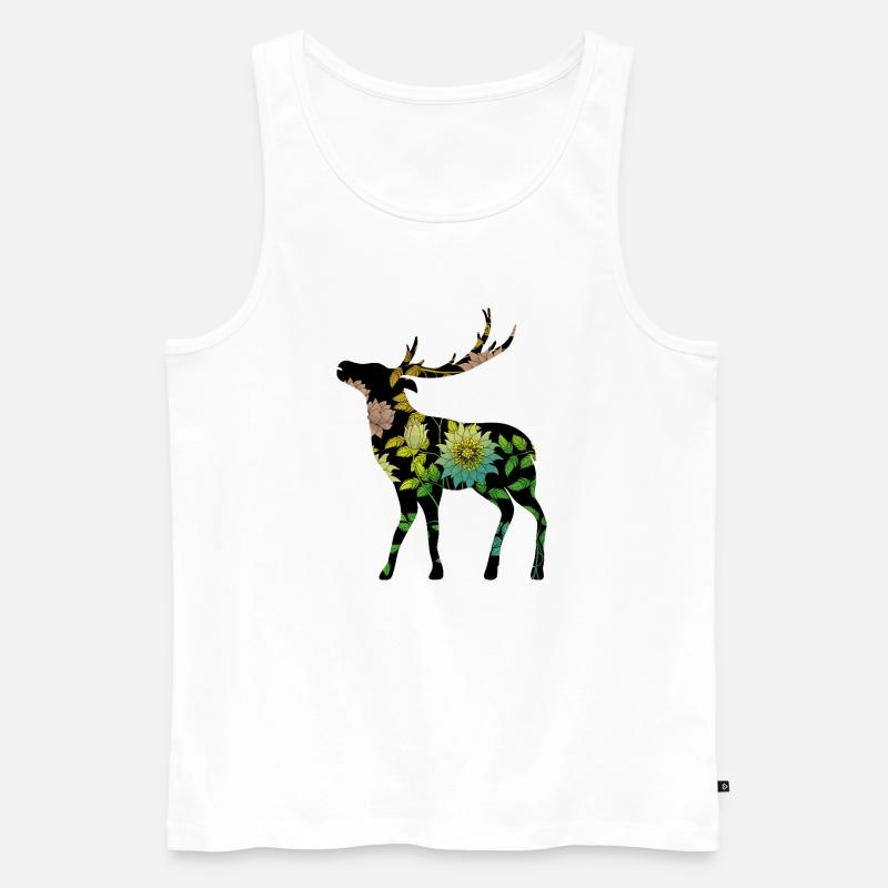 Hirsch - Männer Premium Bio Tank Top - Weiß