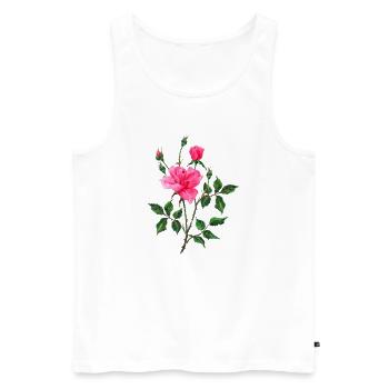 Blumen - Männer Premium Bio Tank Top - Weiß - Vorne - Michal (187cm)