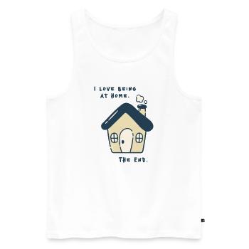 J’adore être à la maison – Déclaration introvertie - Débardeur bio Premium Homme - blanc - Devant - Michal (187cm)