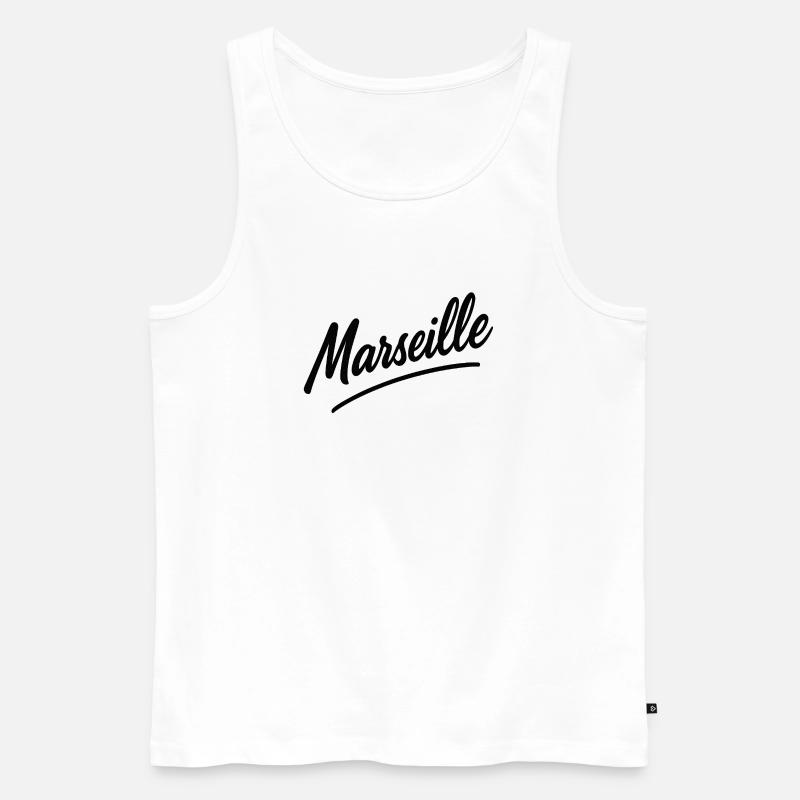 Marseille Script Schwung - Männer Premium Bio Tank Top - Weiß