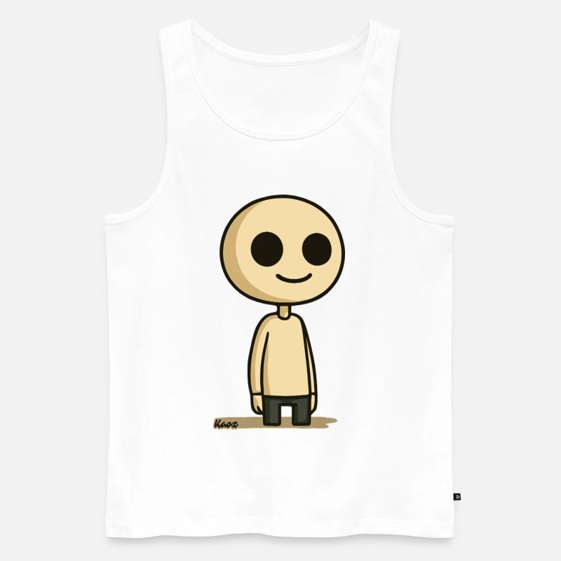 Schlichte Comic Figur mit rundem Kopf - Männer Premium Bio Tank Top - Weiß
