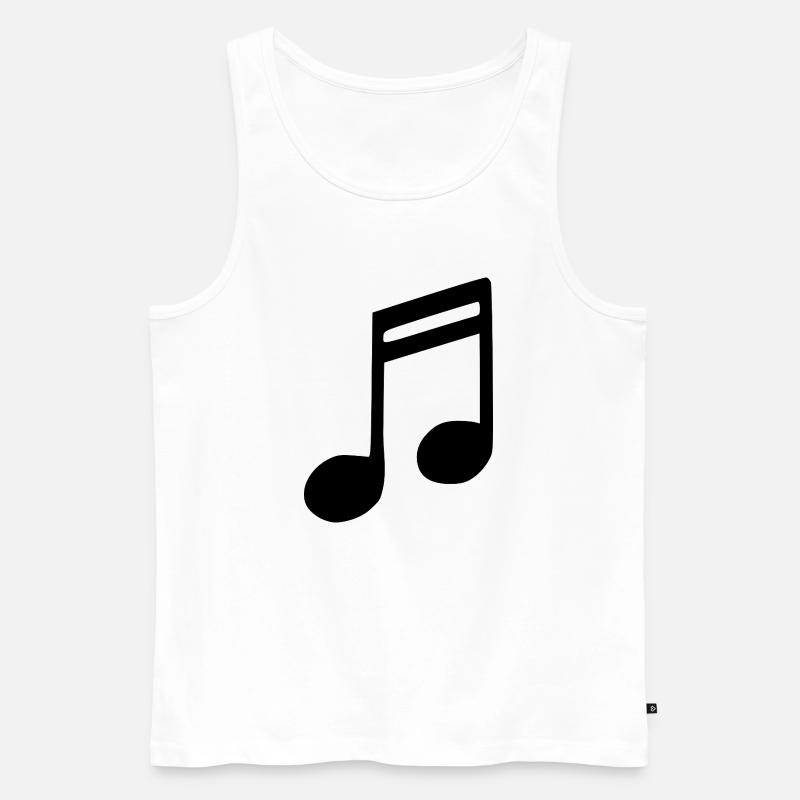 Musik Note Musiknote schwarz - Männer Premium Bio Tank Top - Weiß