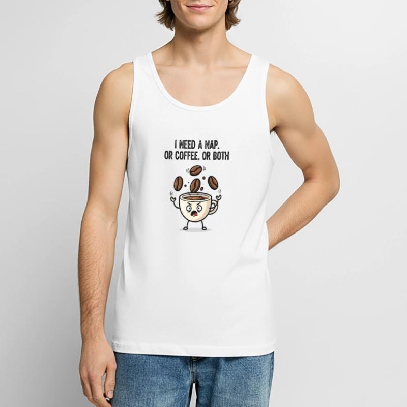Nickerchen oder Kaffeetassen-Stimmung Männer Premium Bio Tank Top
