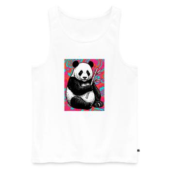panda - Débardeur bio Premium Homme - blanc - Devant - Michal (187cm)