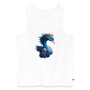 Royal Blue Bird with Crown - Men's Premium Organic Tank Top - white - Front - AI Model Male 178 light (178cm)