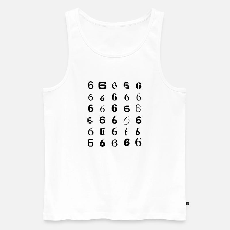 Typografie 6-stelliges Mosaikdesign - Männer Premium Bio Tank Top - Weiß