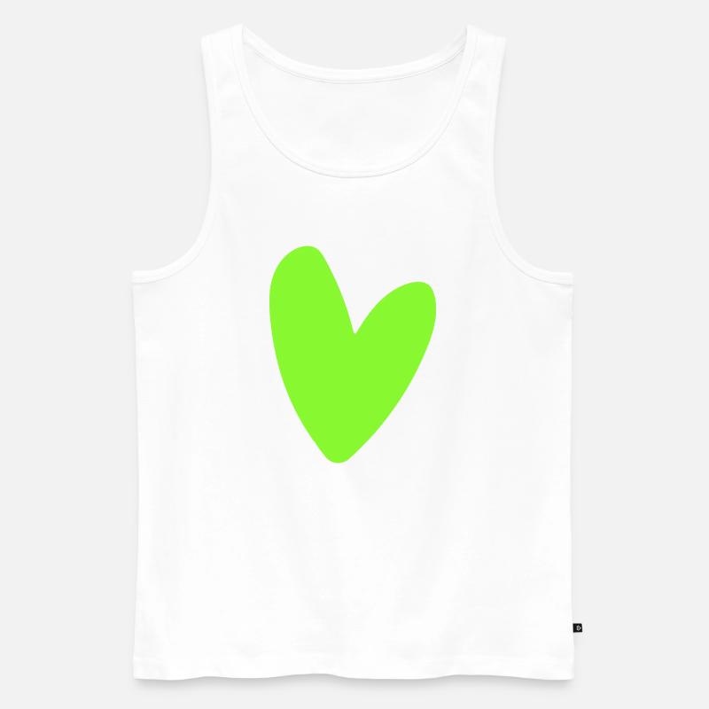 Neon-Grünes Herz-Icon Minimal retro style - Männer Premium Bio Tank Top - Weiß