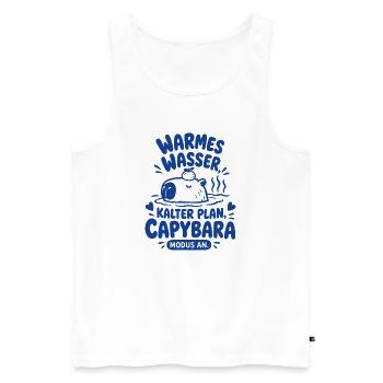 Warmes Wasser Capybara Modus - Männer Premium Bio Tank Top - Weiß - Vorne - AI Model Male 178 light (178cm)