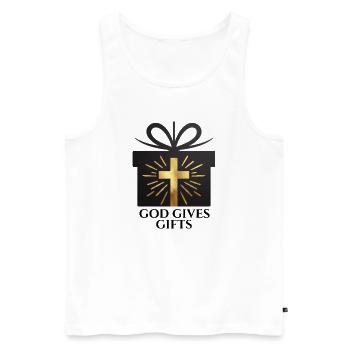 God Gives Gifts - black - Men's Premium Organic Tank Top - white - Front - Michal (187cm)