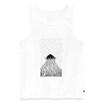 Méduse Minimaliste Noir et Blanc - Débardeur bio Premium Homme - blanc - Devant - Michal (187cm)