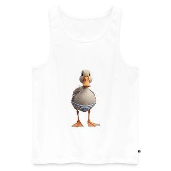 Striped Swim Duck - Men's Premium Organic Tank Top - white - Front - Michal (187cm)