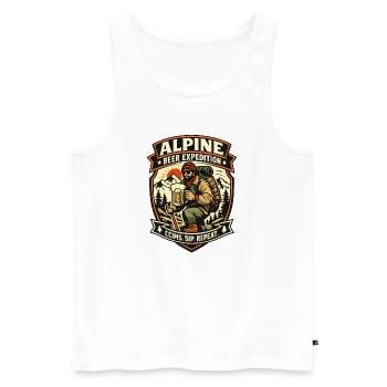 Alpine Bier Expedition - Männer Premium Bio Tank Top - Weiß - Vorne - Michal (187cm)