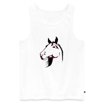 Pferd | Horse | Pferdekopf | reiten - Men's Premium Organic Tank Top - white - Front - AI Model Male 178 light (178cm)