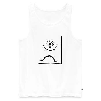 Strichmännchen - Männer Premium Bio Tank Top - Weiß - Vorne - AI Model Male 178 light (178cm)