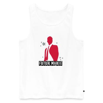 futur marié - Débardeur bio Premium Homme - blanc - Devant - Michal (187cm)