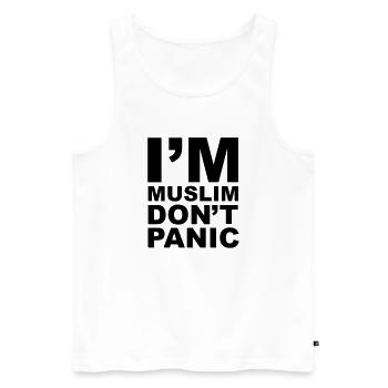I'm Muslim Don't Panic - Männer Premium Bio Tank Top - Weiß - Vorne - Michal (187cm)