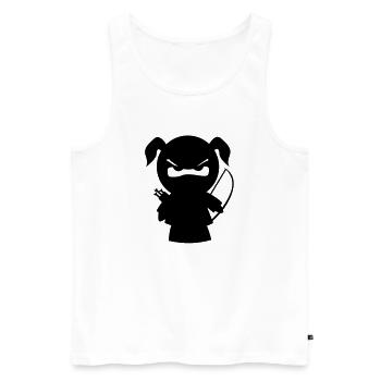 grimmiges Ninjamädel mit Pfeil und Bogen - Männer Premium Bio Tank Top - Weiß - Vorne - AI Model Male 178 light (178cm)